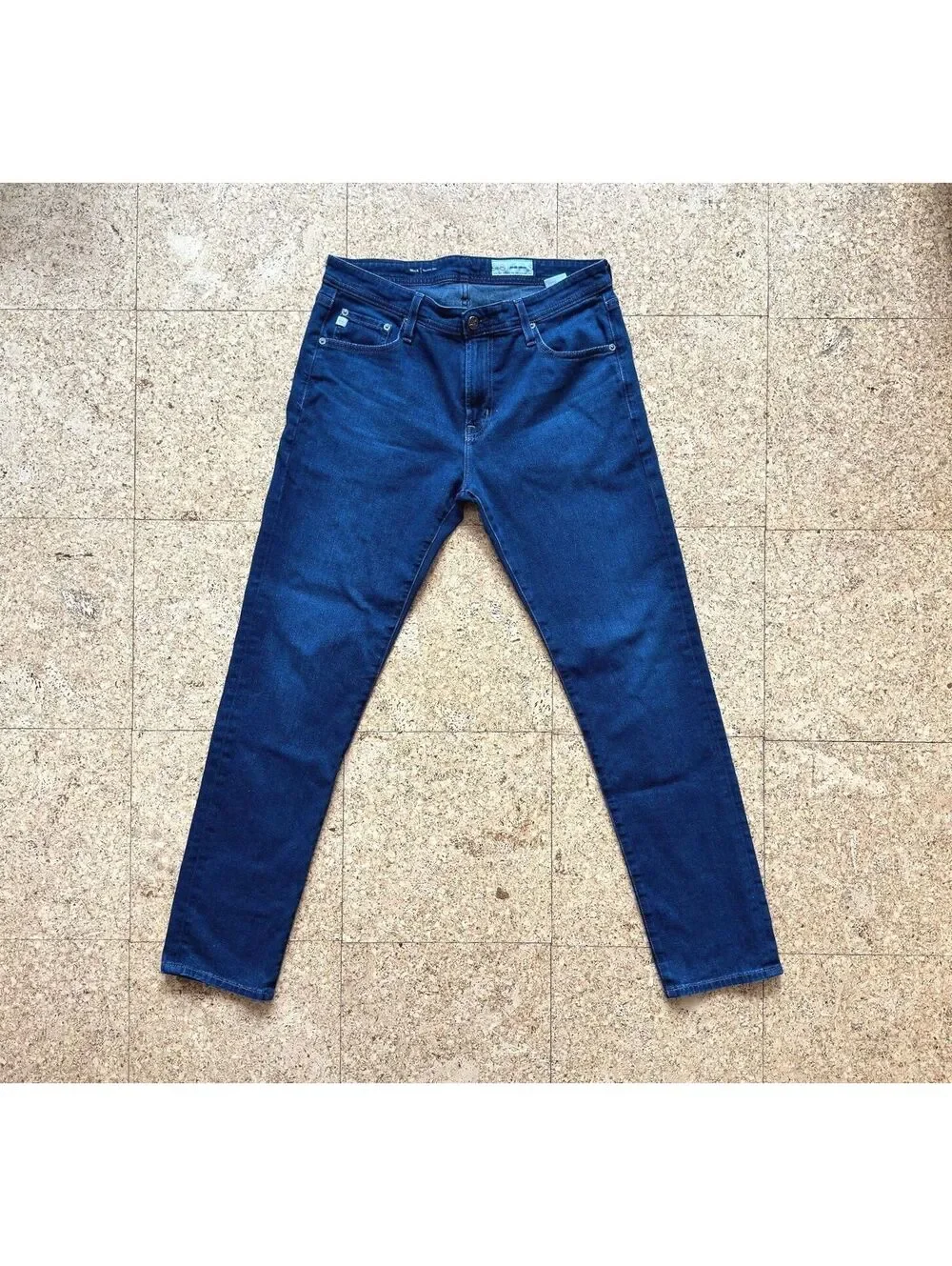 AG Tellis Modern Slim Jeans Men's 33x33 Medium Blue Wash Stretch Denim Tapered